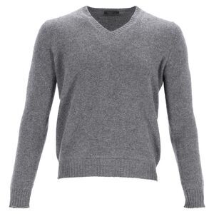 Prada V-Neck Pullover in Grey Wool
